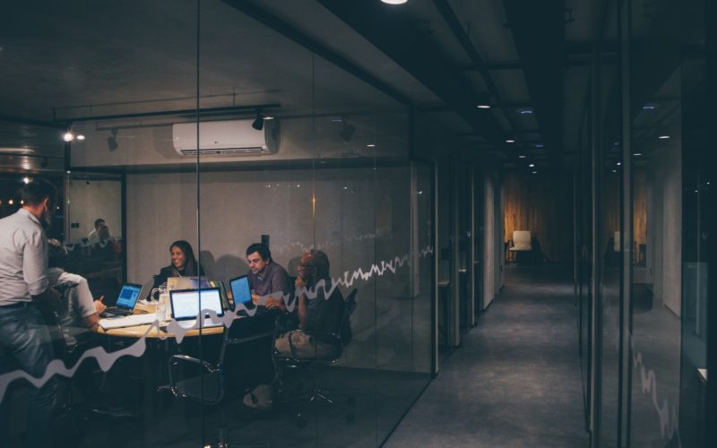 group of people having a meeting