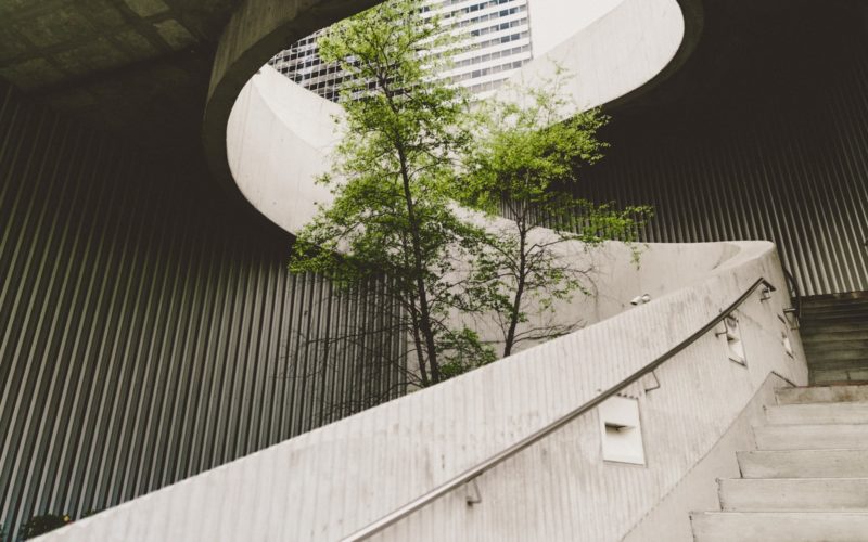 architectural photography of concrete stair