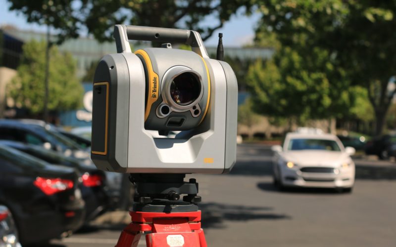 macro shot of gray and yellow surveyor