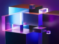 a group of cubes that are on a table