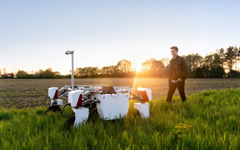 man in brown shirt standing on green grass field during sunset