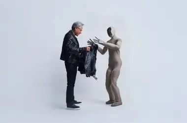 Vídeo: Robô europeu veste casaco e presenteia CEO da NVIDIA com jaqueta