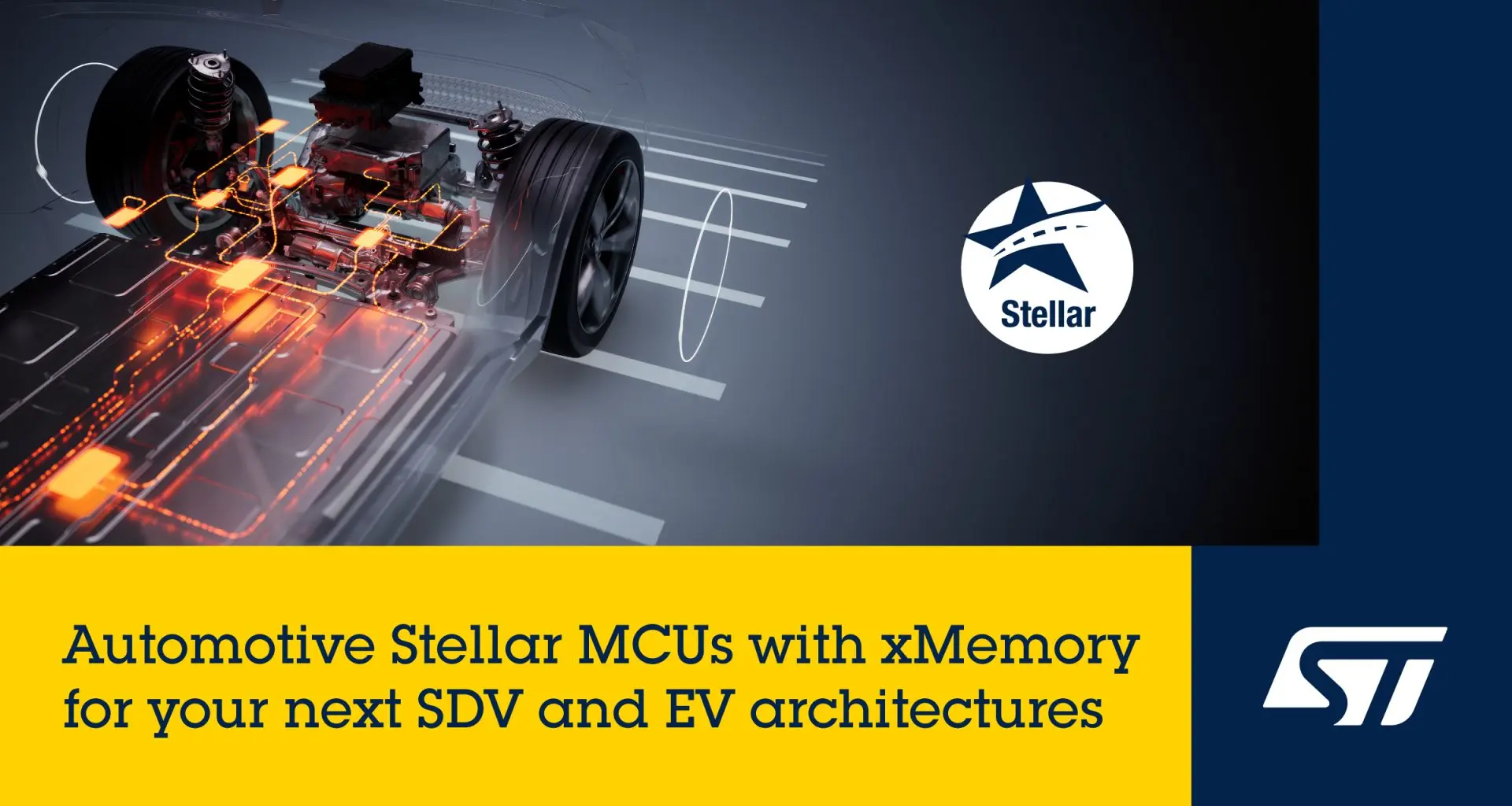STMicroelectronics lança processadores Stellar com xMemory para carros inteligentes