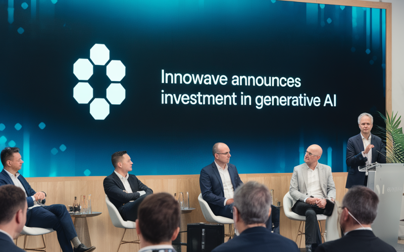 ## **InnoWave anuncia investimento em IA Generativa** A InnoWave anunciou investimento de 1 milhão de euros em inteligência artificial generativa como parte da estratégia NEXT, visando transformar seus serviços e modelo de negócio. A iniciativa busca aumentar a eficiência e impulsionar o crescimento global. A estratégia estrutura-se em seis pilares principais: - Talento - Ecossistema - Valor para o cliente - Excelência operacional - Governança