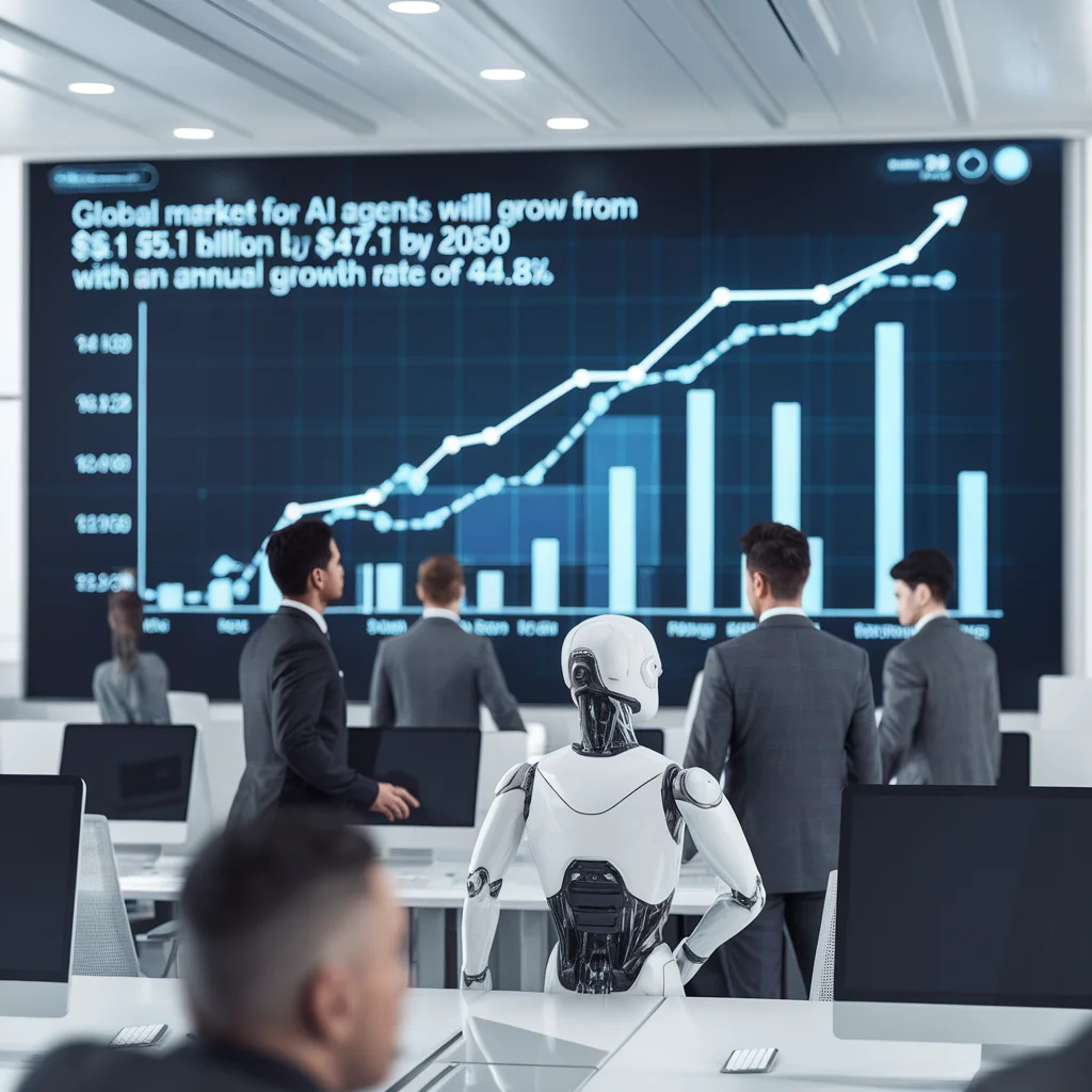Agentes de IA: mercado global crescerá de US$ 5,1 bi para US$ 47,1 bi até 2030, alta anual de 44,8%
