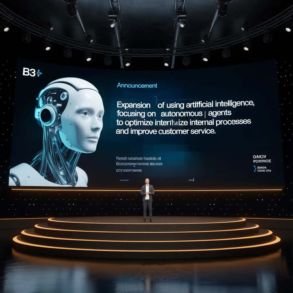 A B3 anunciou hoje a expansão do uso de inteligência artificial, com foco em agentes autônomos para otimizar processos internos e melhorar o atendimento ao cliente.