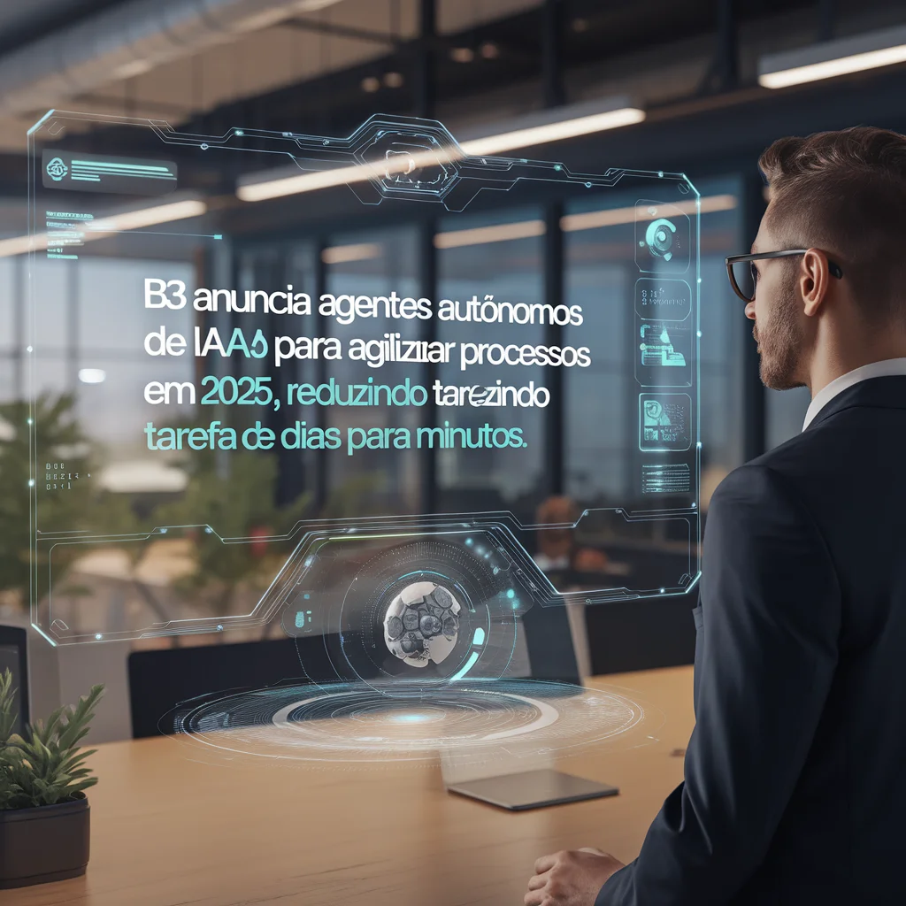 Entendi que preciso traduzir o texto mantendo o formato de engajamento, limitado a 110 caracteres, sem emojis ou referências externas, focando apenas no conteúdo original. B3 anuncia agentes autônomos de IA para agilizar processos em 2025, reduzindo tarefas de dias para minutos.