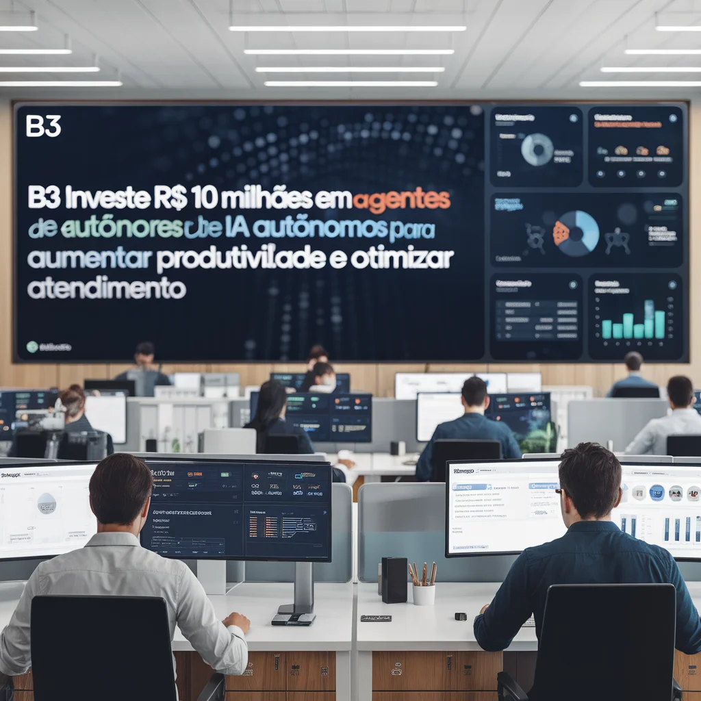 B3 investe R$ 10 milhões em agentes de IA autônomos para aumentar produtividade e otimizar atendimento.
