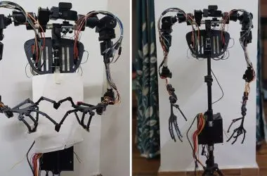 Robô humanoide ALANA, com braços realistas e inteligência artificial, é fabricado por R$350