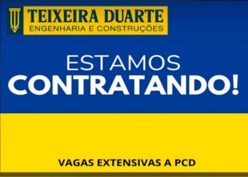 Vagas abertas: Teixeira Duarte contrata em Mariana, Catas Altas, Santa Bárbara e região. Cadastre seu currículo