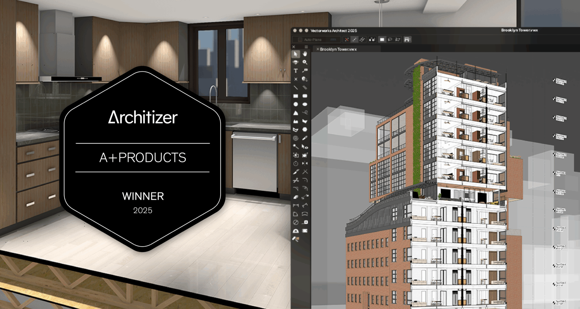 Vectorworks Architect 2025 ganha prêmio Architizer, prestigiada premiação internacional de arquitetura
