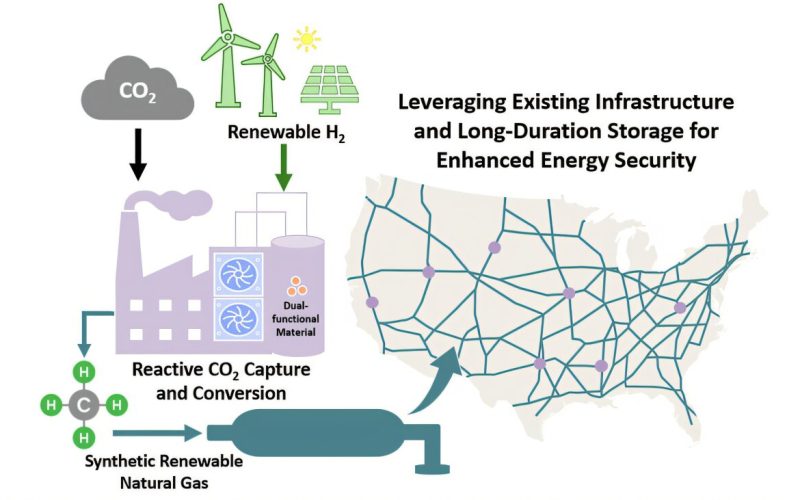 Transformar gás carbônico capturado em gás natural pode ser alternativa competitiva para armazenar energia