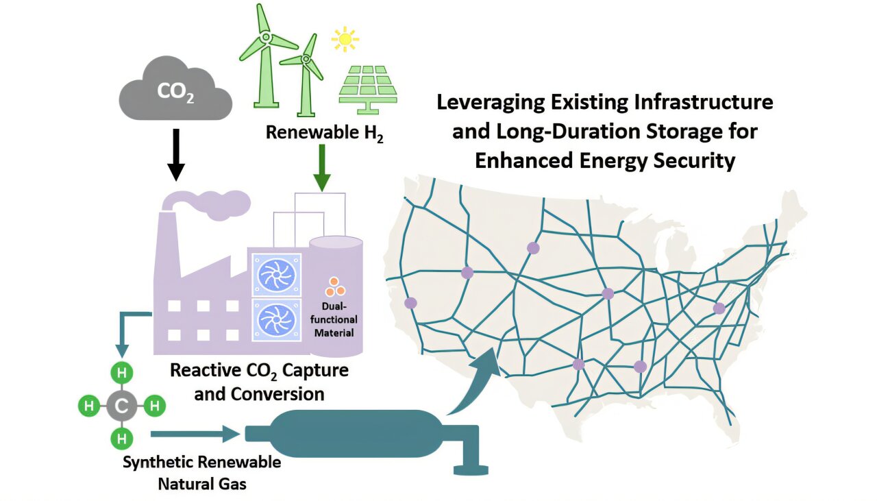 Transformar gás carbônico capturado em gás natural pode ser alternativa competitiva para armazenar energia
