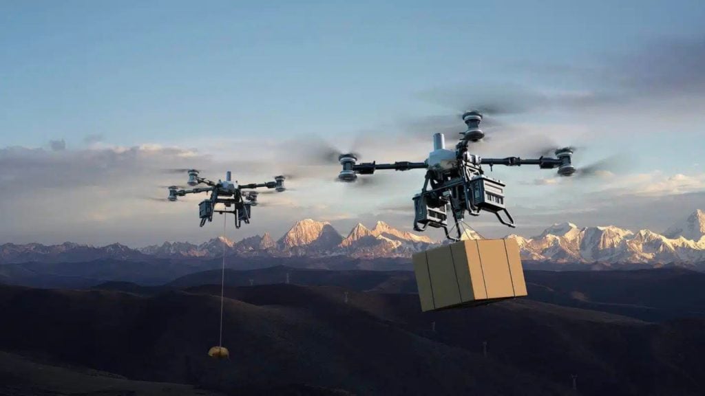 Novo drone de carga da DJI recarrega em 9 minutos e transporta 80 kg facilmente