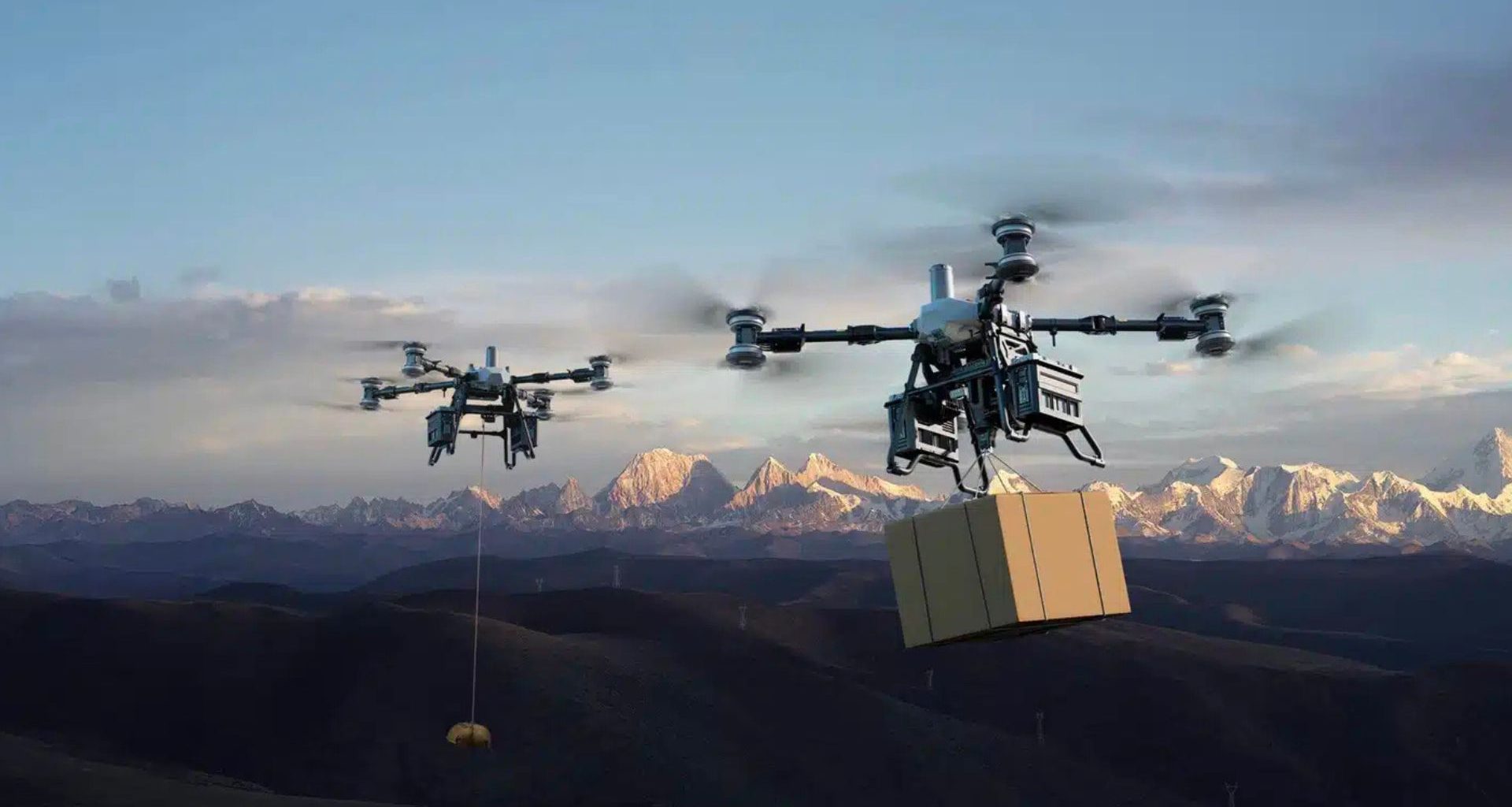 Novo drone de carga da DJI recarrega em 9 minutos e transporta 80 kg facilmente