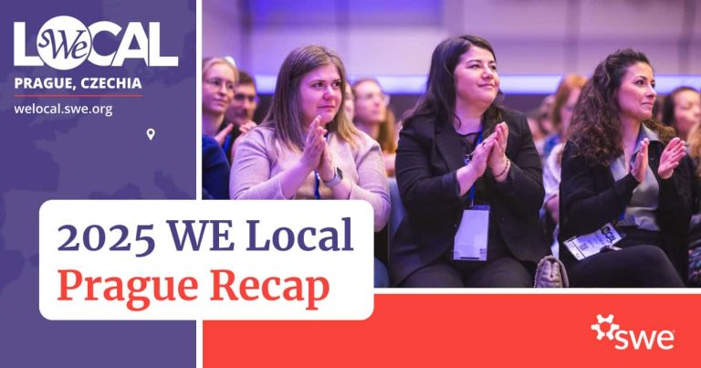 Melhores momentos do WE Local Praga 2025: Mulheres que inspiram na engenharia e tecnologia.