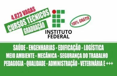 4,8 mil vagas gratuitas em cursos técnicos e superiores no IFMG: engenharia, logística, saúde e mais!