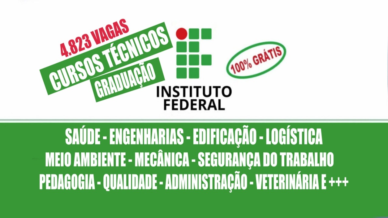 4,8 mil vagas gratuitas em cursos técnicos e superiores no IFMG: engenharia, logística, saúde e mais!