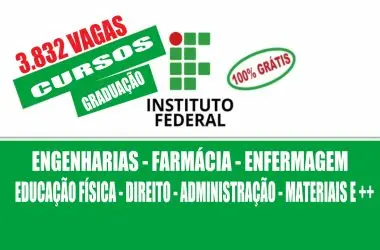 3,8 mil vagas gratuitas no IFPR: engenharia, farmácia, enfermagem, educação física, direito e mais cursos