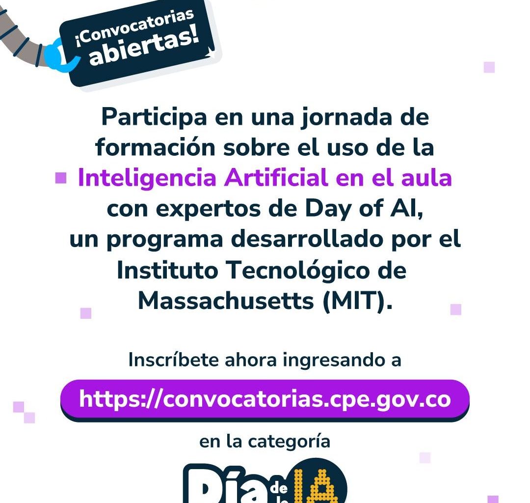 Convite reforçado para o Dia da Inteligência Artificial na sua escola. Participe
