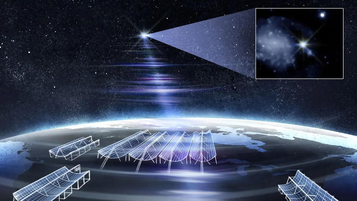 Telescópio James Webb localiza origem do mais intenso flash de luz rádio já detectado no universo