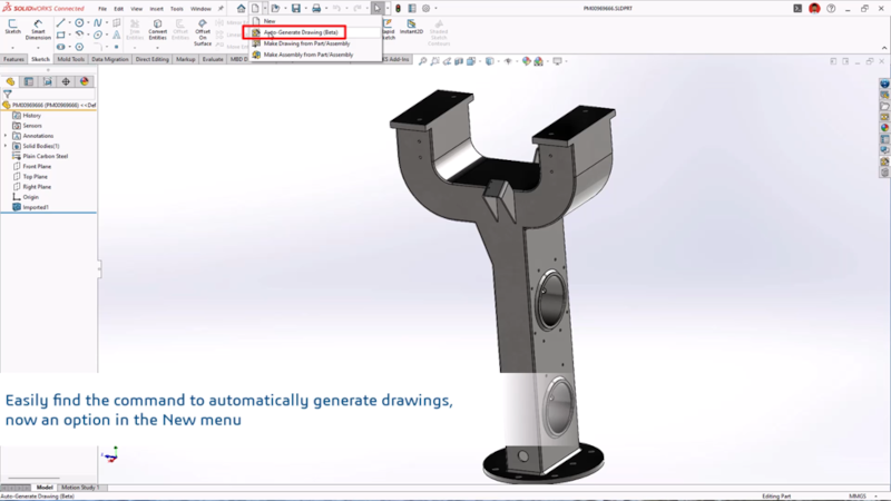 Chega de folha em branco: Conheça a nova experiência de desenho automático no SOLIDWORKS