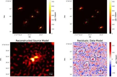Rara Cruz de Einstein de 5 imagens desvenda estrutura gigante e invisível escondida no espaço.