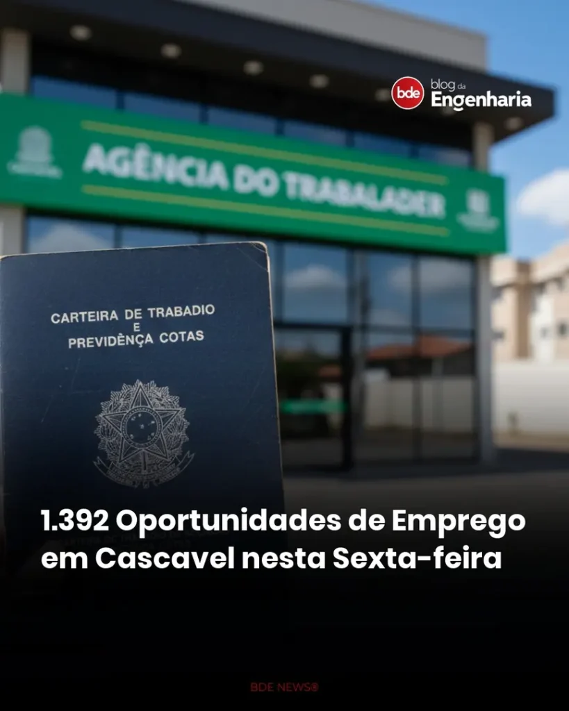 1.392 Oportunidades de Emprego em Cascavel nesta Sexta-feira