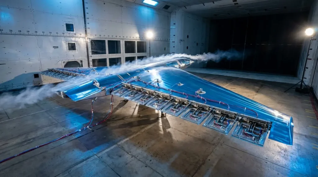 NASA e Boeing testam asas flexíveis com 10 painéis móveis para jatos comerciais