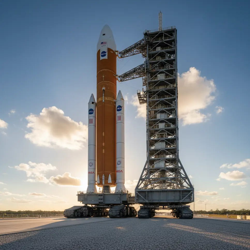 NASA inicia rollout da missão Artemis II com foguete de 98 metros