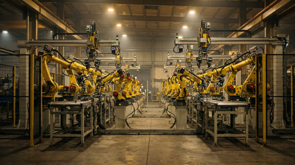 FANUC supera 1 milhão de robôs enviados com sistemas de IA e sensores de força