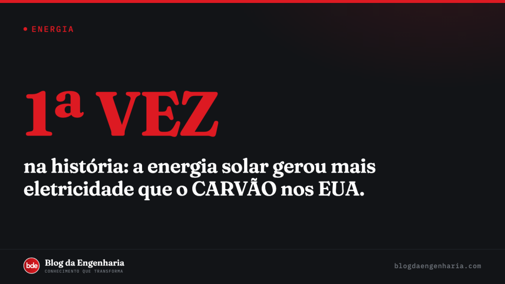 Pela primeira vez na história, a energia solar gerou mais eletricidade que o carvão nos EUA — e foi só um dos 6 recordes do semestre